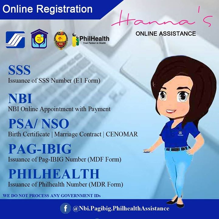 NBI Appointment DFA Cenomar NSO Pagibig SSS Philhealth Assistance Only Bot for Facebook Messenger