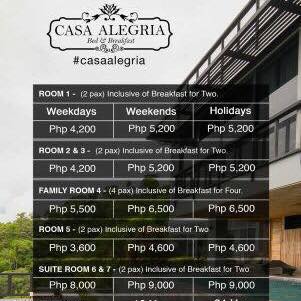 Casa Alegria Tagaytay Bot for Facebook Messenger